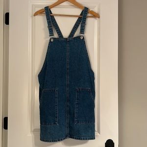 Topshop Moto Denim Overall Dress